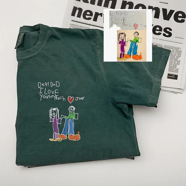 Custom Kids Drawing T-shirt – Personalized Art Sweatshirt, Unique Gift for Mom, Dad, or Grandparents