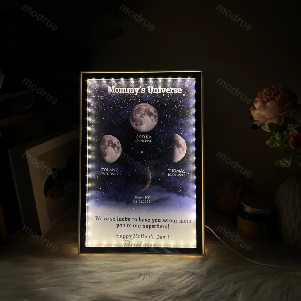 Multi Moon Moon Phase Mirror Lamp