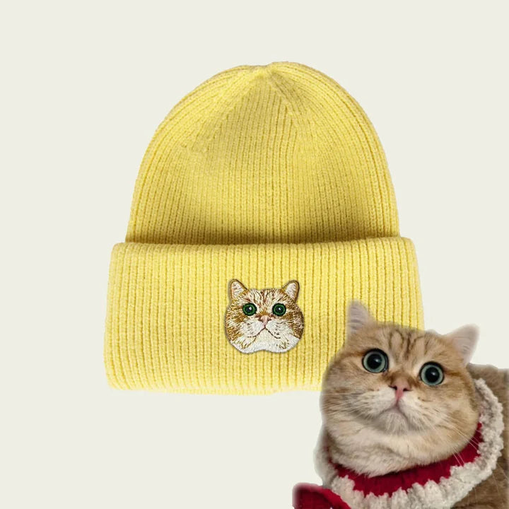 Customized Pet Embroidery Pattern Winter Hat