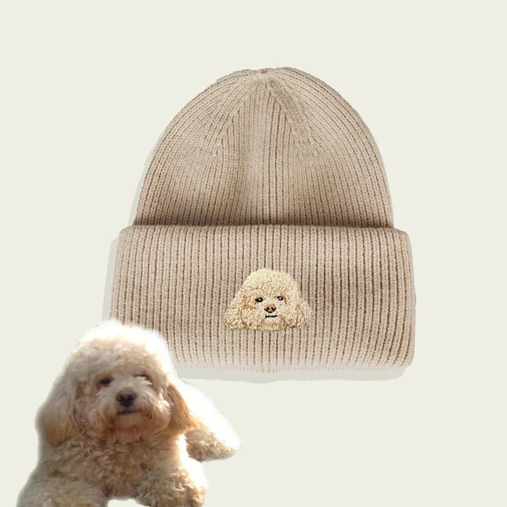 Customized Pet Embroidery Pattern Winter Hat