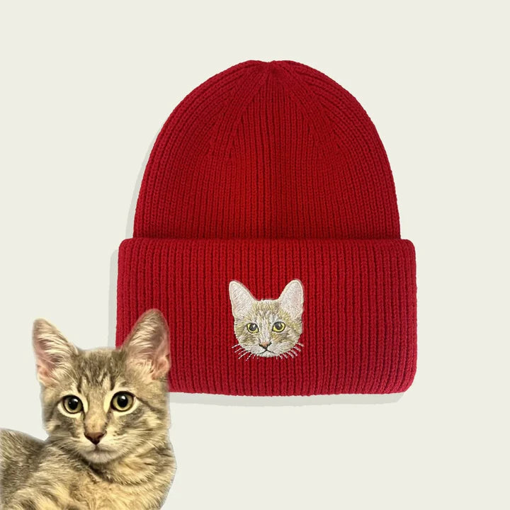 Customized Pet Embroidery Pattern Winter Hat