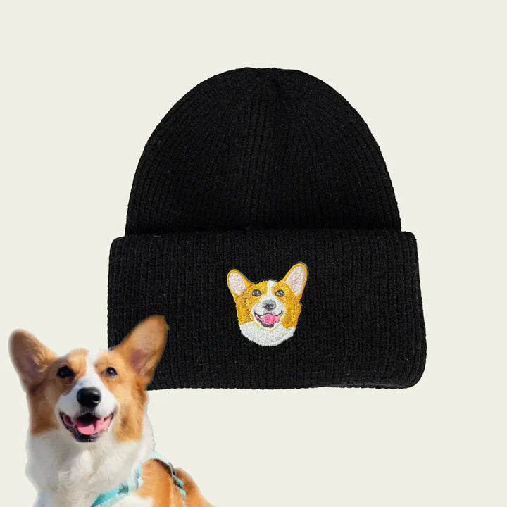 Customized Pet Embroidery Pattern Winter Hat