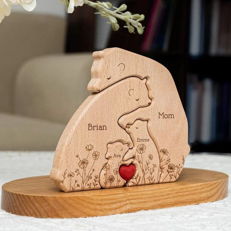 Wooden bears family puzzle