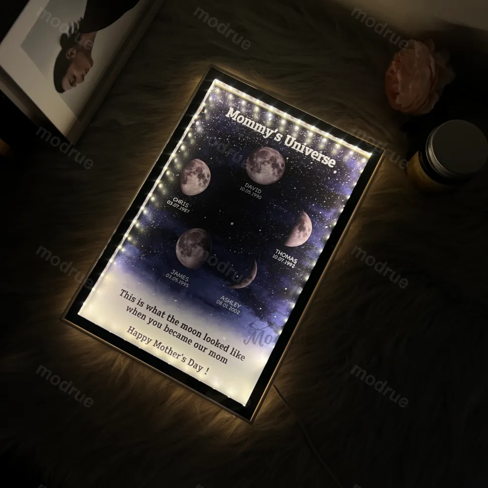 Multi Moon Moon Phase Mirror Lamp