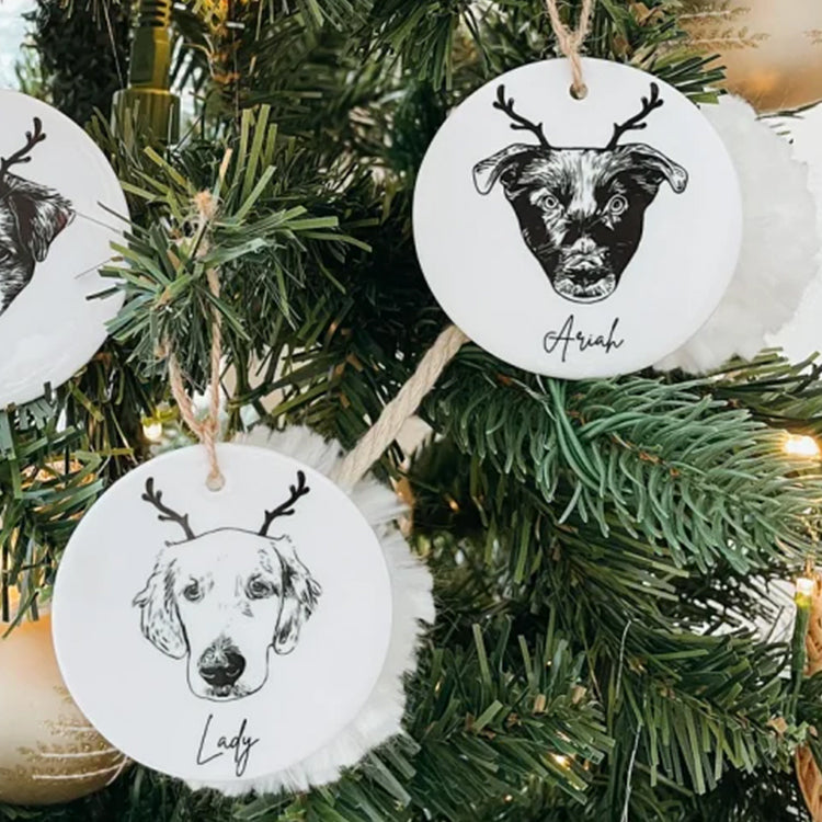 Personalized Pet Portrait Hanging Ceramic Decoration