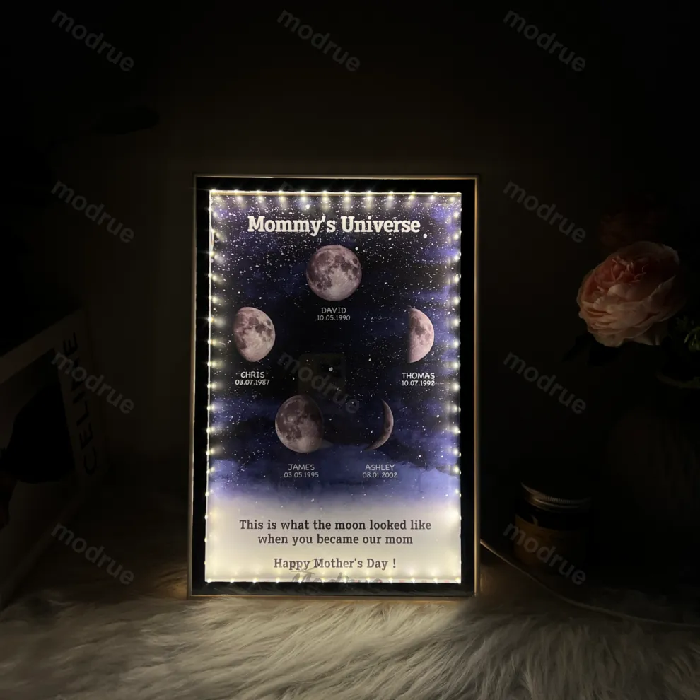 Multi Moon Moon Phase Mirror Lamp
