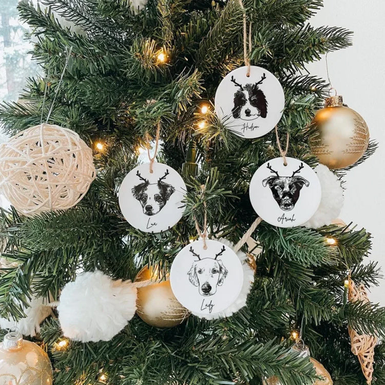 Personalized Pet Portrait Hanging Ceramic Decoration