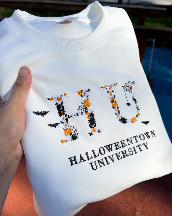 Embroidered Floral Halloweentown University Sweatshirt