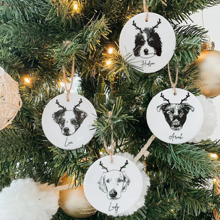 Personalized Pet Portrait Hanging Ceramic Decoration