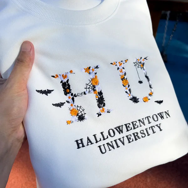 Embroidered Floral Halloweentown University Sweatshirt