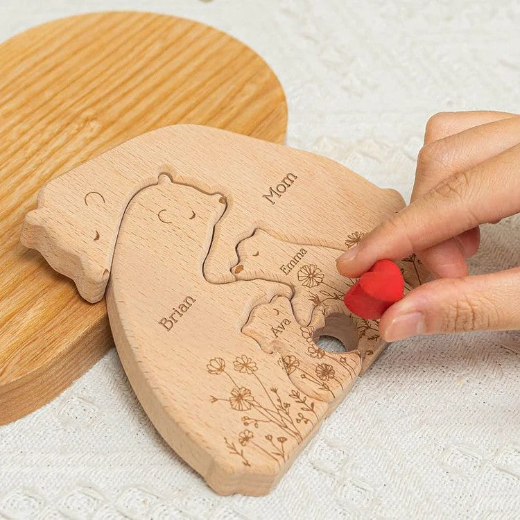 Wooden bears family puzzle