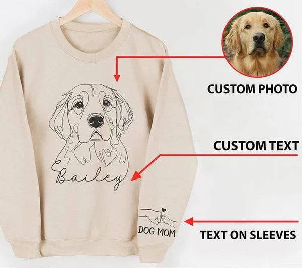 Custom Pet Photo Printed Hoodies, Personalized Dog Sweatshirt Hoodie T-shirt