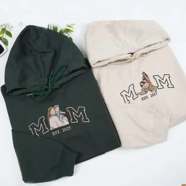 Custom Parent-Child Embroidered Hoodies