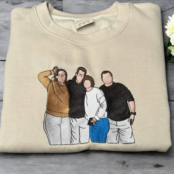 Custom Embroidered Photo Portrait Sweatshirt For papà,papá,pai