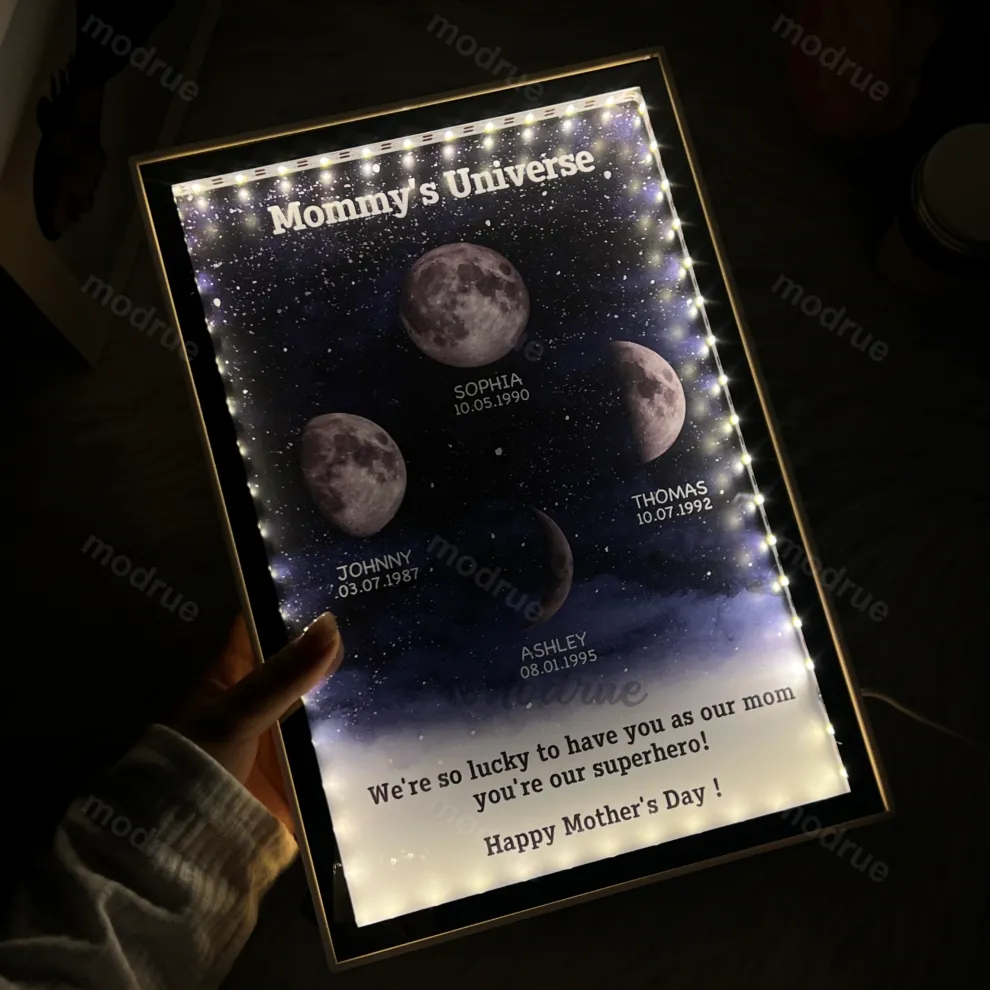 Multi Moon Moon Phase Mirror Lamp