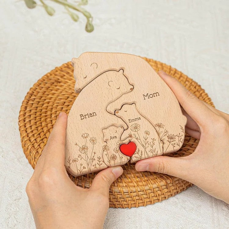 Wooden bears family puzzle