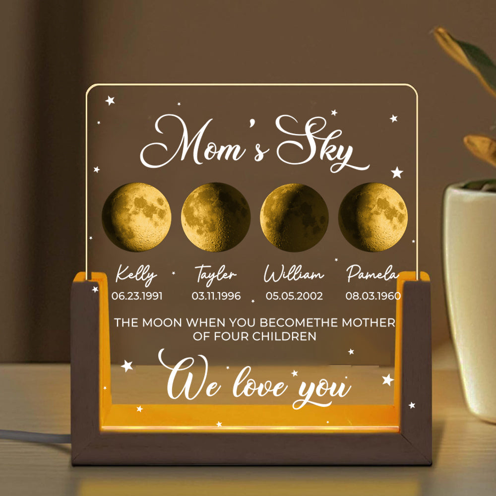 U Led light frame with custom text and date - mom's universe gift for mom