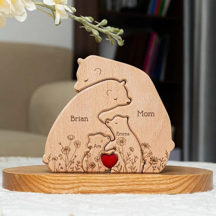 Wooden bears family puzzle