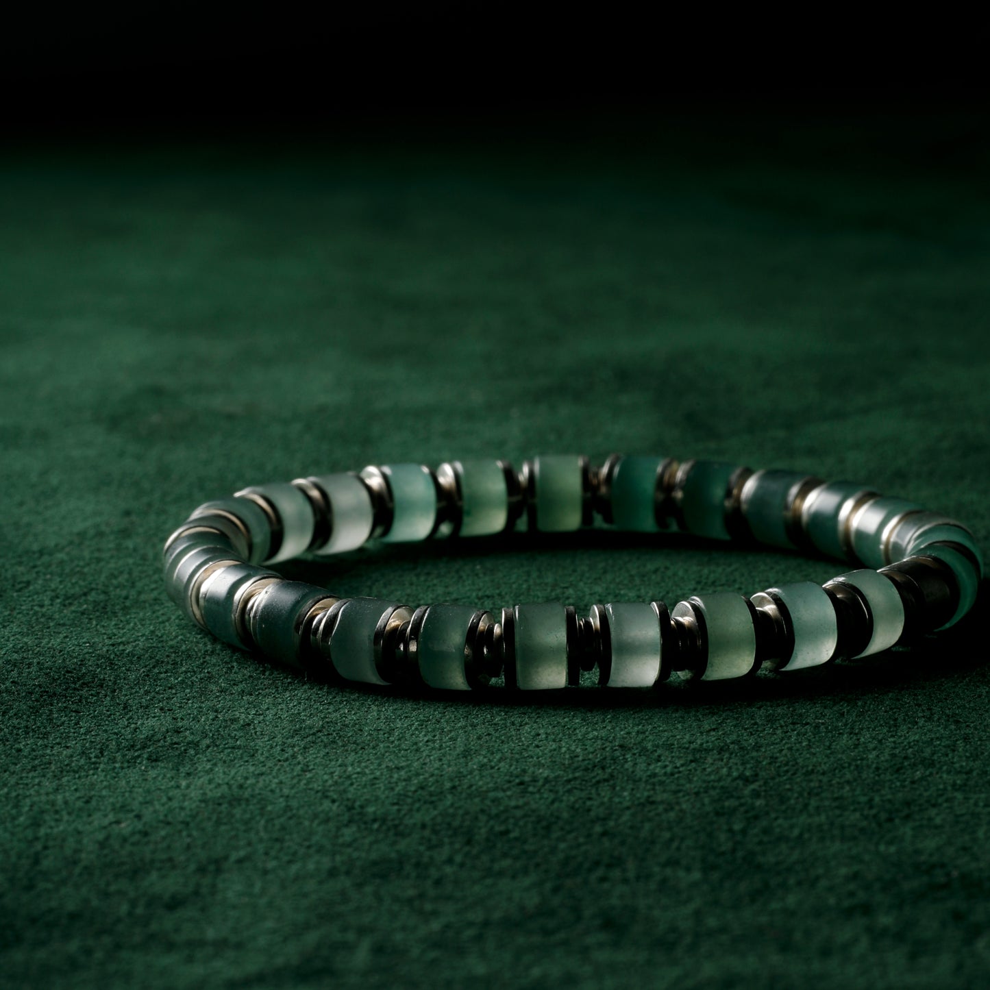 Moonlight Over Jade Hills Bracelet(Natural Patterns)(6mm)