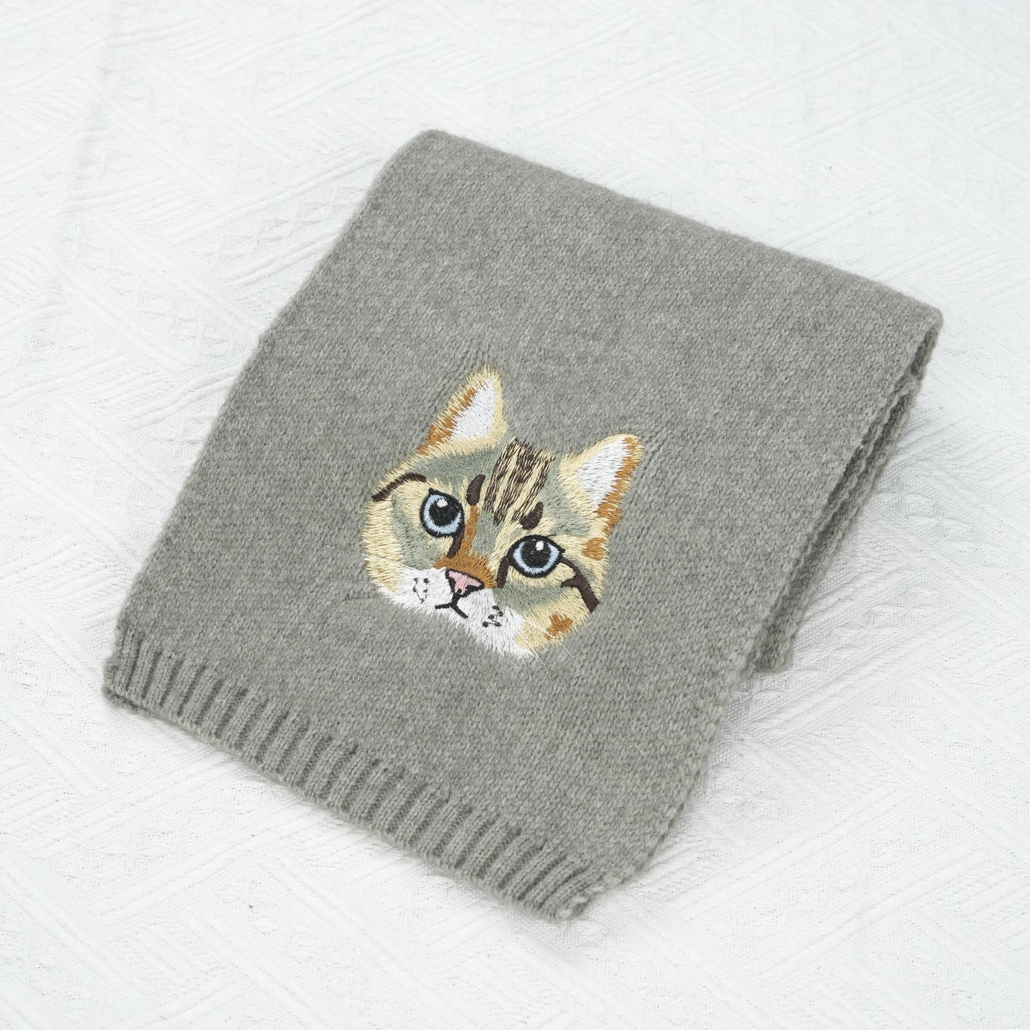 Customized Pet Embroidery Pattern Winter Scarf