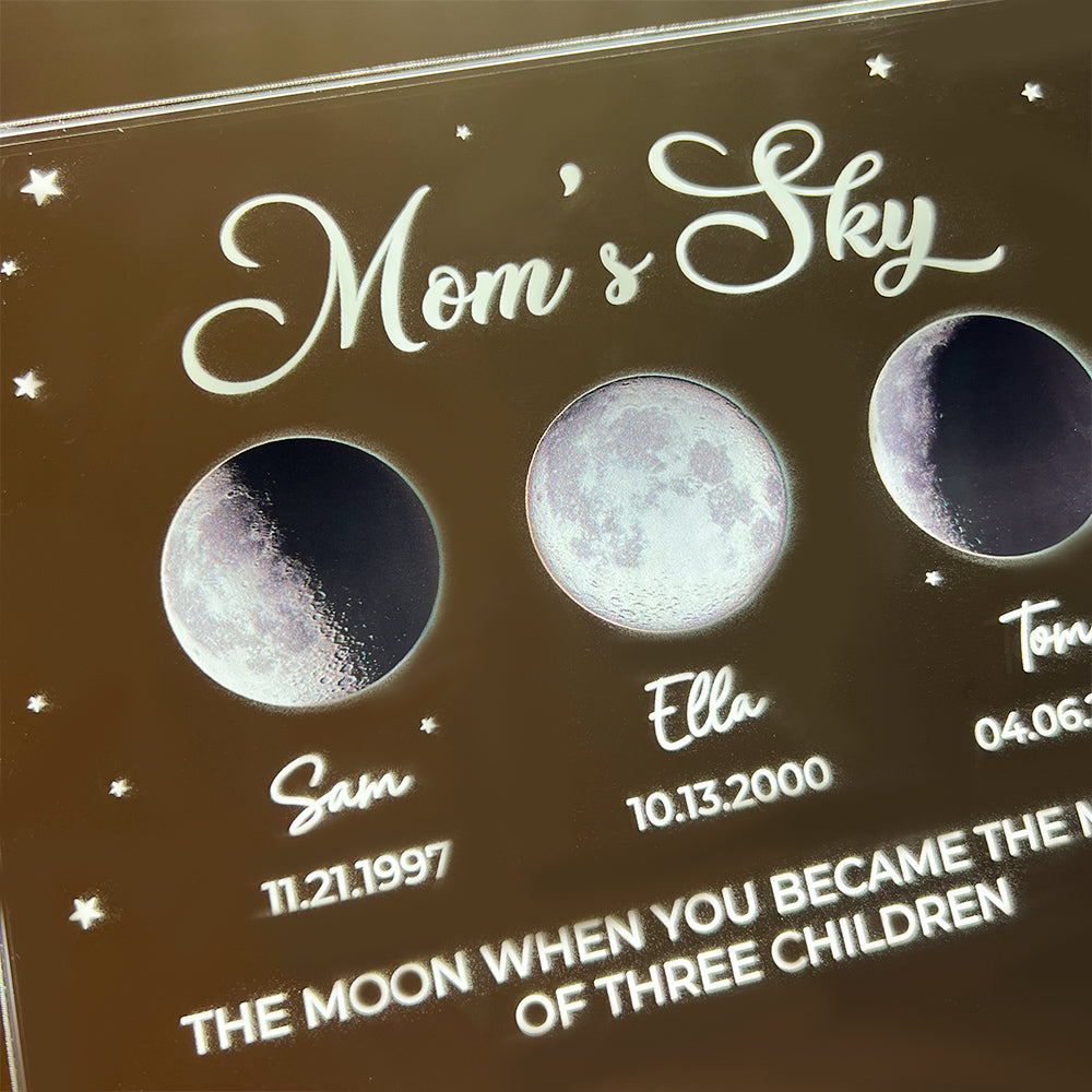 U Led light frame with custom text and date - mom's universe gift for mom