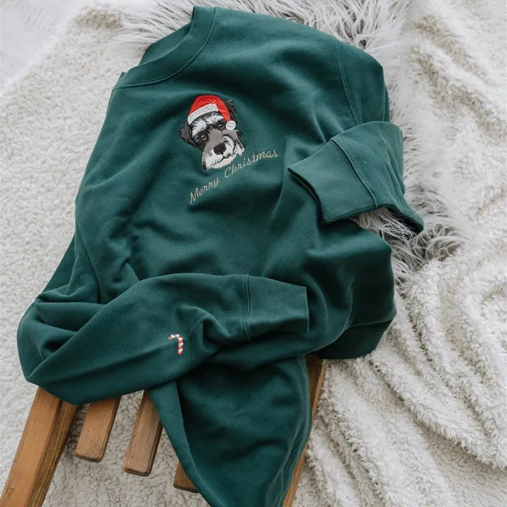 Custom Embroidered Sweatshirt/T-shirt/Hoodie With Pet Portrait
