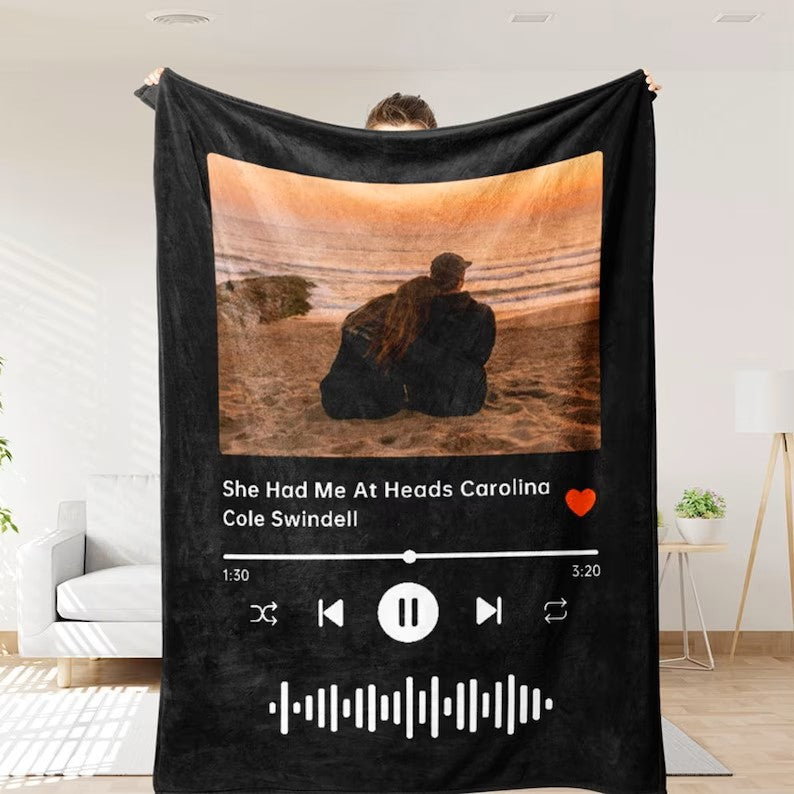Custom Music Blanket Photo Starlight Blanket Black version