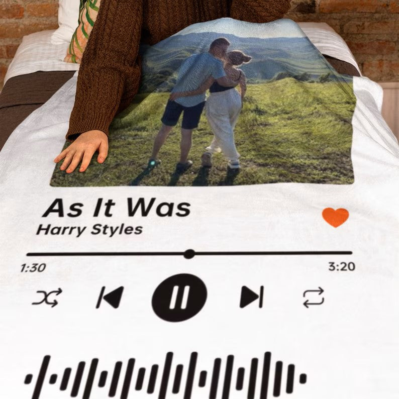 Custom Music Blanket Photo Starlight Blanket White version