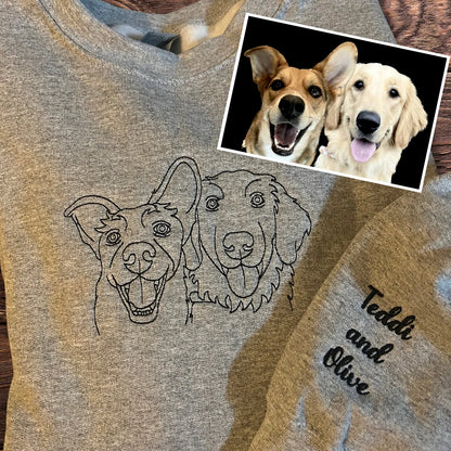 Pet-Inspired Embroidered Dog Design Crewneck Sweatshirt