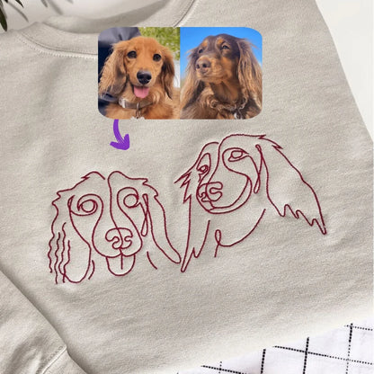 Pet-Inspired Embroidered Dog Design Crewneck Sweatshirt