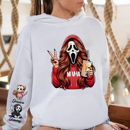 Custom Halloween MAMA Sweatshirt with Kid's Names/Pet's Names on the Sleeve