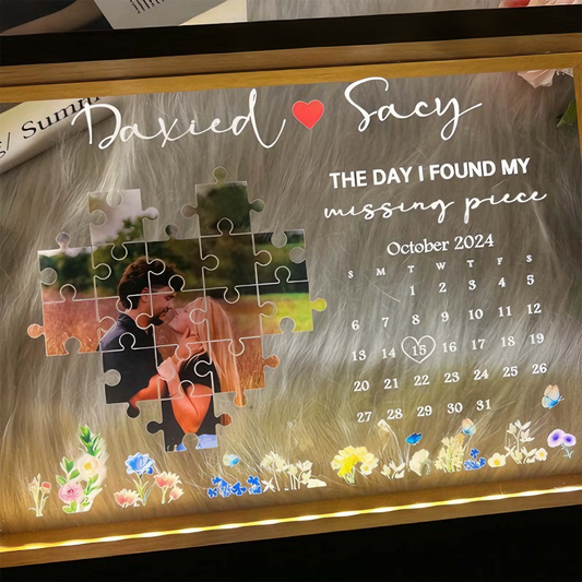 Light Frame Personalized Gift For Couples With Custom Photo And Words