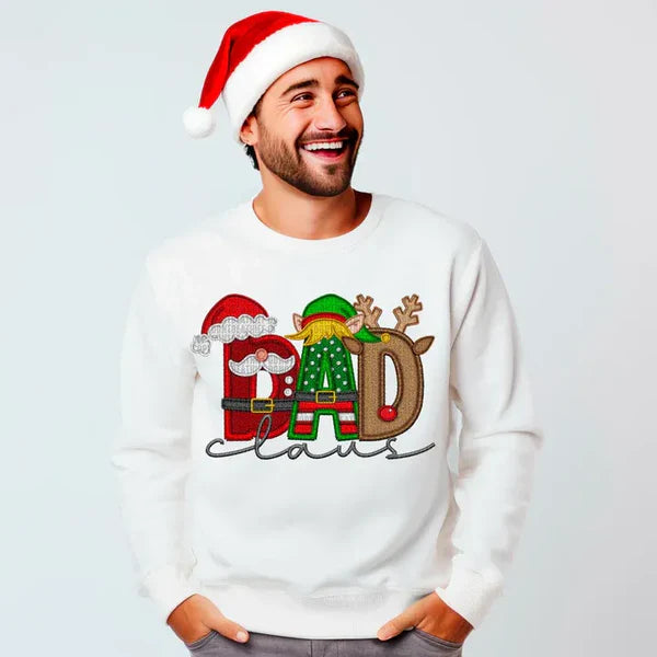 Christmas MAMA/DAD/NANA Claus Print Sweatshirt