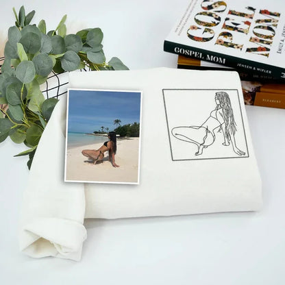 Custom Embroidered Sweatshirt – Personalized Sexy Portrait Gift for Him 💕🔥