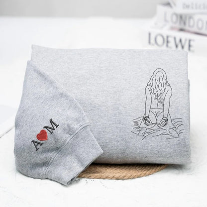 Personalized Spicy Photo Portrait Embroidered Sweatshirt