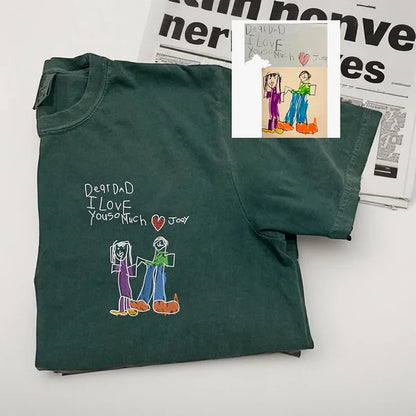 Custom Kids Drawing T-shirt – Personalized Art Sweatshirt, Unique Gift for Mom, Dad, or Grandparents