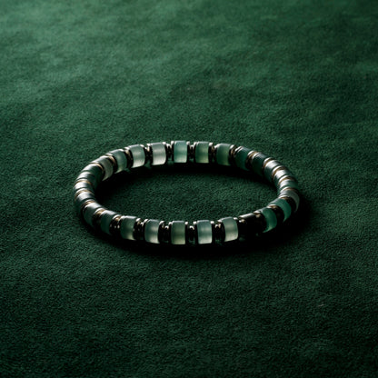 Moonlight Over Jade Hills Bracelet(Natural Patterns)(6mm)