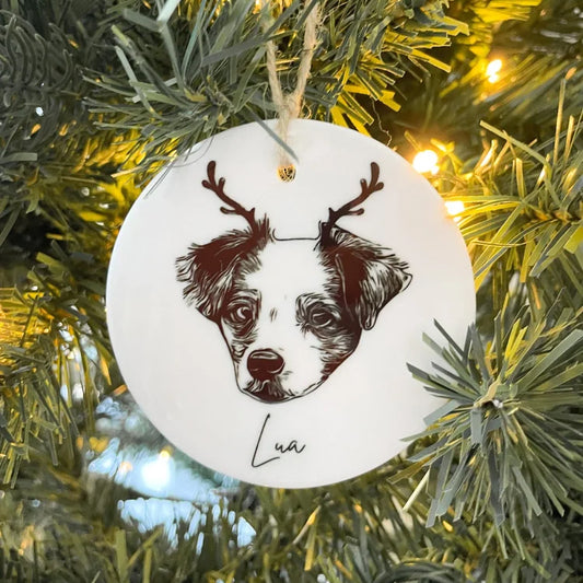 Personalized Pet Portrait Hanging Ceramic Decoration