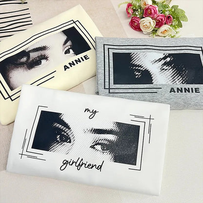 Unique Custom Eyes T-shirt/Crewneck/Hoodie Photo Print Perfect Couple Gift