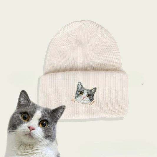 Customized Pet Embroidery Pattern Winter Hat