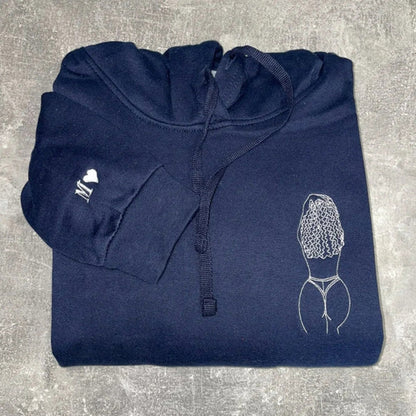 Custom Embroidered Sweatshirt – Personalized Sexy Portrait Gift for Him 💕🔥