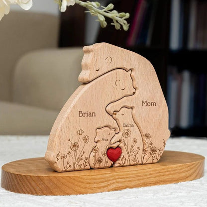 Wooden bears family puzzle