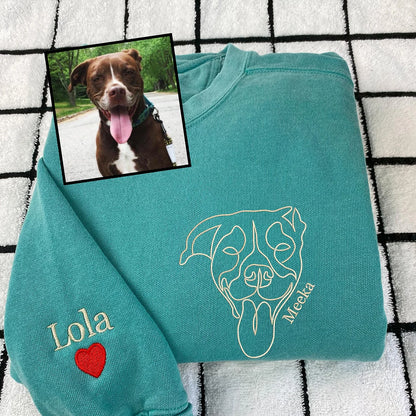Pet-Inspired Embroidered Dog Design Crewneck Sweatshirt