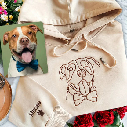 Pet-Inspired Embroidered Dog Design Crewneck Sweatshirt