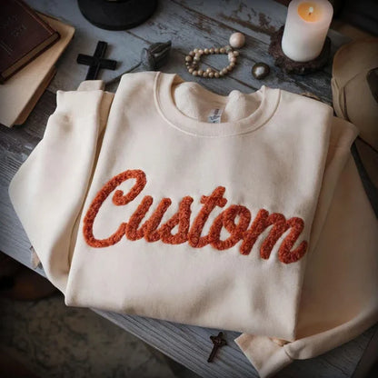 Custom Chenille Yarn Embroidered Sweatshirt/Hoddie