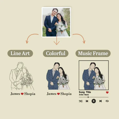 Custom Embroidered Sweatshirt Portrait Couple Family Gift