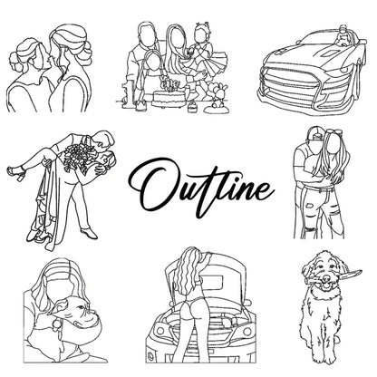 Custom Embroidered Sweatshirt Portrait Couple Family Gift