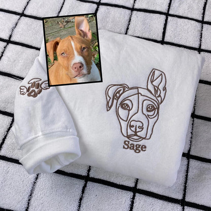 Pet-Inspired Embroidered Dog Design Crewneck Sweatshirt