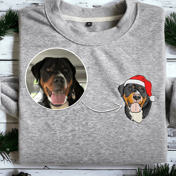 Custom Embroidered Sweatshirt Christmas Pet