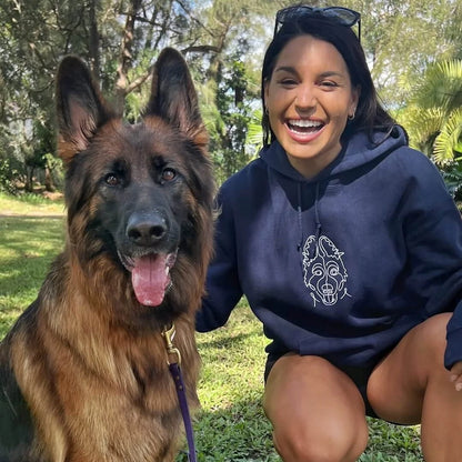 Pet-Inspired Embroidered Dog Design Crewneck Sweatshirt